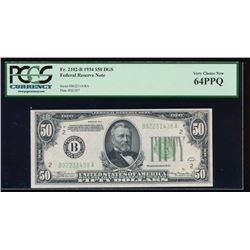 1934 $50 New York Federal Reserve Note PCGS 64PPQ