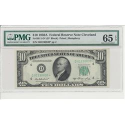 1950A $10 Cleveland Federal Reserve Star Note PMG 65EPQ