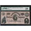 Image 1 : 1864 $100 Confederate States of America Note PMG 58