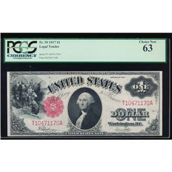 1917 $1 Legal Tender Note PCGS 63