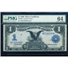 Image 1 : 1899 $1 Black Eagle Silver Certificate PMG 64