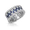 Image 1 : 18KT White Gold 2.50ctw Blue Sapphire and Diamond Ring