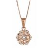 0.16 ctw Morganite and Diamond Pendant - 10KT Rose Gold