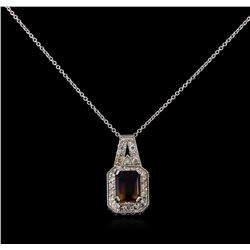 2.75 ctw Ametrine and Diamond Pendant With Chain - 14KT White Gold