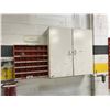 Image 1 : 3 WALL MOUNT BOLT BINS WITH CONTENTS AND 1 CABINET WITH CONTENTS