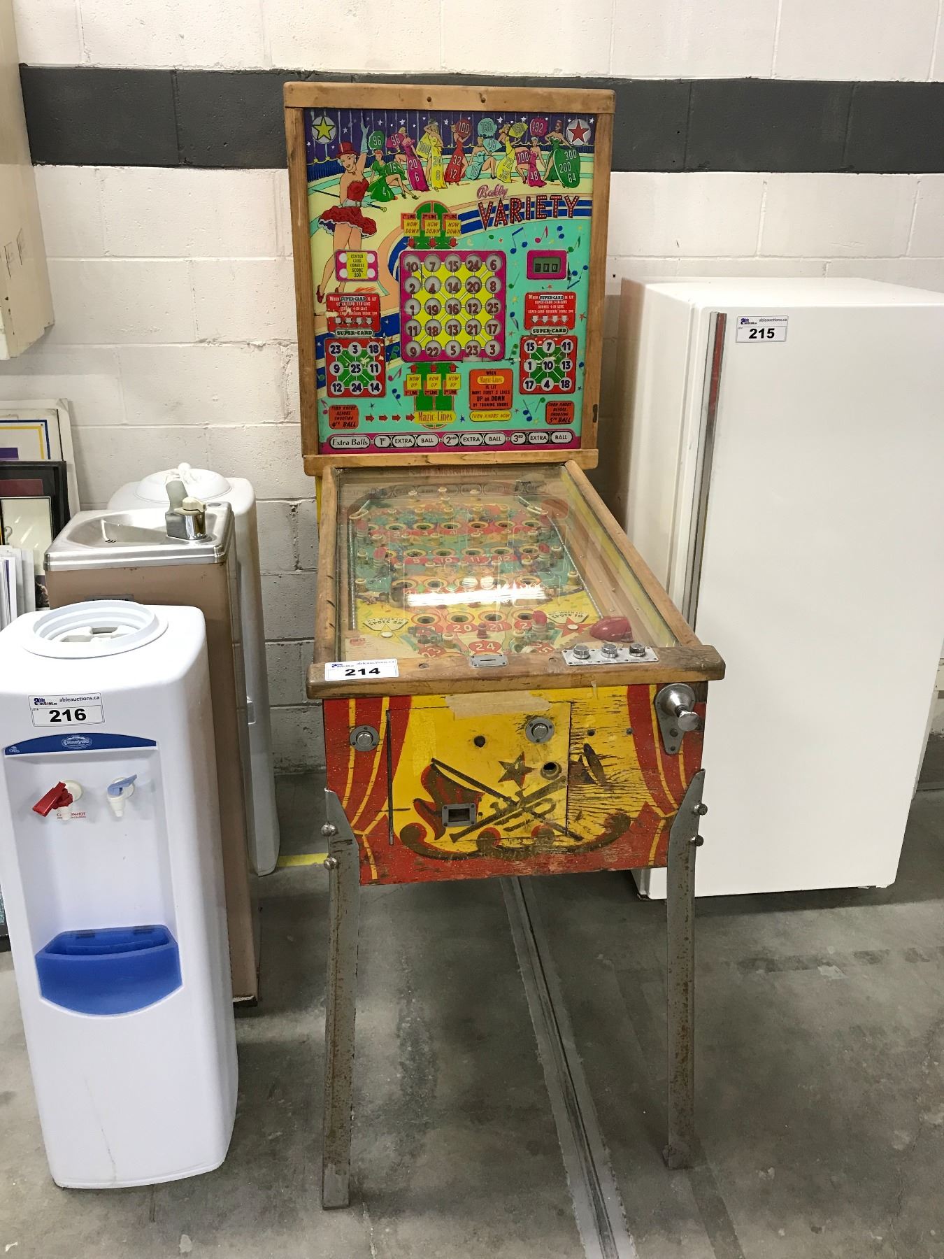 Pinball Auction 1955 BALLY VARIETY PINBALL MACHINE - Able Auctions