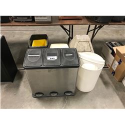 ASSORTED GARBAGE CANS