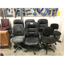 7 ASSORTED BLACK OFFICE CHAIRS