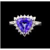 Image 1 : 14KT White Gold 3.02 ct Tanzanite and Diamond Ring