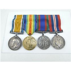 WWI BRITISH/CND GROUP OF 4 MEDALS