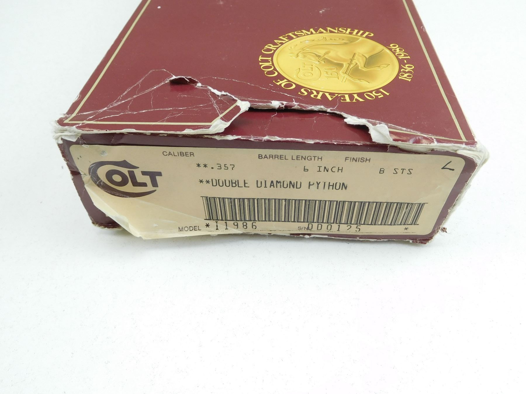 COLT , MODEL: PYTHON DOUBLE DIAMOND COLT 150TH ANNIVERSARY ...