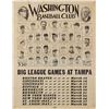 Image 1 : 1920s Washington Senators Spring Training Schedule Poster