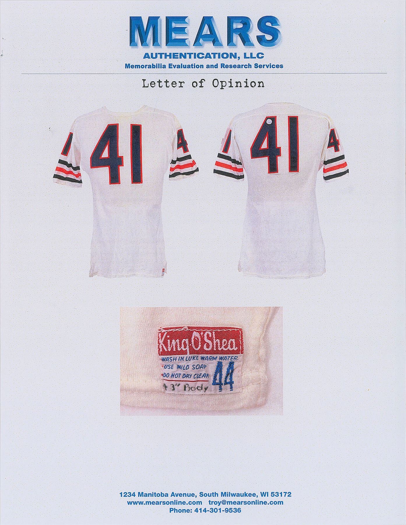 brian piccolo jersey