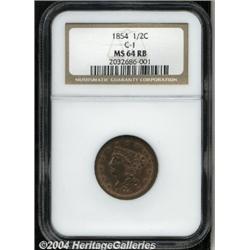 1854[1/2 C] MS64 Red and Brown NGC.