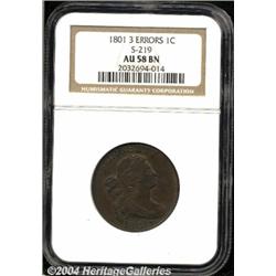 1801[1C] 3 Errors AU58 NGC.