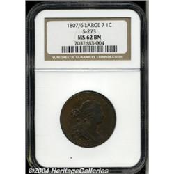 1807/6[1C] Large 7 MS62 Brown NGC.