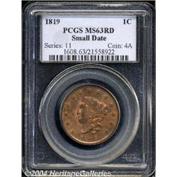 1819[1C] Small Date MS63 Red PCGS.