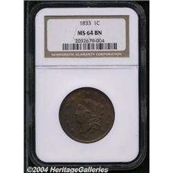 1833[1C] MS64 Brown NGC.