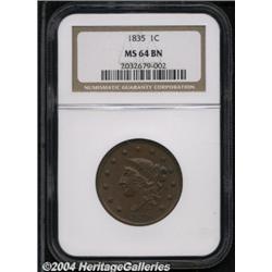 1835[1C] Head of 1836 MS64 Brown NGC.