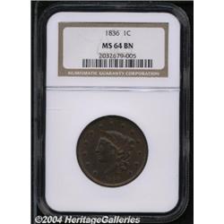 1836[1C] MS64 Brown NGC.