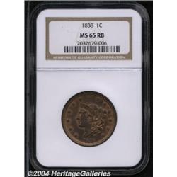 1838[1C] MS65 Red and Brown NGC.