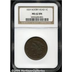 1839[1C] Booby Head MS62 Brown NGC.