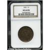 Image 1 : 1843[1C] Petite Head, Small Letters MS64 Brown NGC.