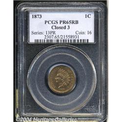 1873[1C] Closed 3 PR65 Red and Brown PCGS.
