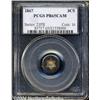 Image 1 : 1867[3CS] PR65 Cameo PCGS.
