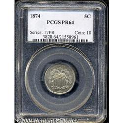1874[5C] PR64 PCGS.
