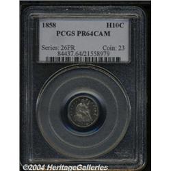 1858[H10C] PR64 Cameo PCGS.