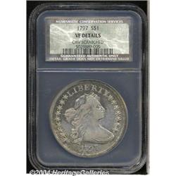 1797[S$1] 9x7 Stars, Large Letters VF Details, Obverse Scratched, NCS.