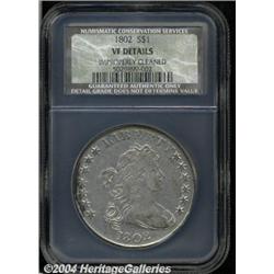 1802[S$1] Narrow Date VF Details, Improperly Cleaned, NCS.