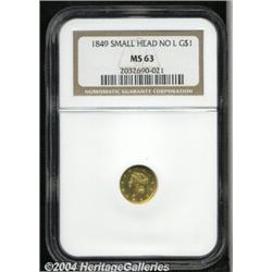 1849[G$1] No L MS63 NGC.