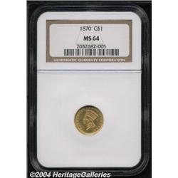 1870[G$1] MS64 NGC.