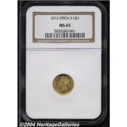 1873[G$1] Open 3 MS65 NGC.