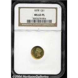 1878[G$1] MS63 Prooflike PCGS.