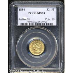 1854[$2 1/2] MS63 PCGS.