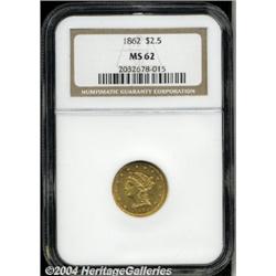 1862[$2 1/2] MS62 NGC.