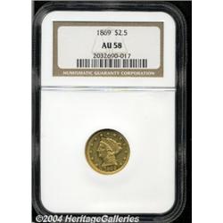 1869[$2 1/2] AU58 NGC.