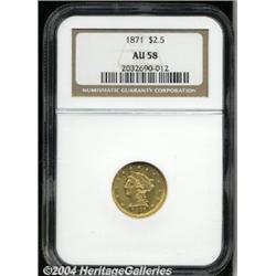 1871[$2 1/2] AU58 NGC.