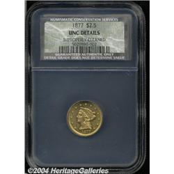 1877[$2 1/2] Unc Details, Improperly Cleaned, NCS.