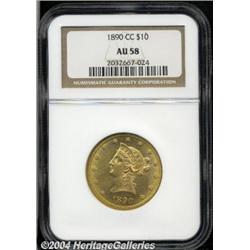 1890-CC[$10] AU58 NGC.