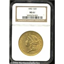 1852[$20] MS61 NGC.
