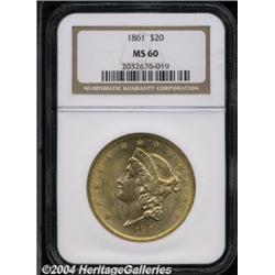 1861[$20] MS60 NGC.