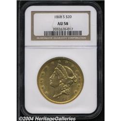 1868-S[$20] AU58 NGC.