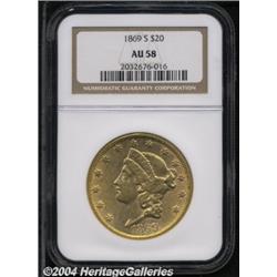 1869-S[$20] AU58 NGC.