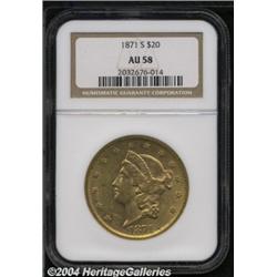 1871-S[$20] AU58 NGC.