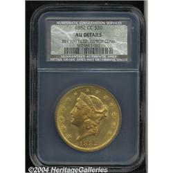 1882-CC[$20] AU Details, Reverse Rim Filed, Improperly Cleaned, NCS.