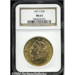 1891-S[$20] MS63 NGC.